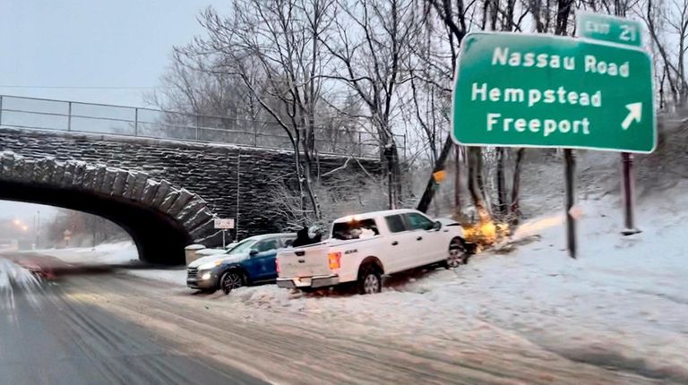 A crash on the westbound Southern State Parkway at Exit...