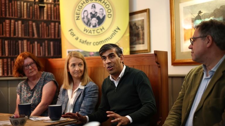 Britain's Prime Minister and Conservative Party leader, Rishi Sunak, conservative...