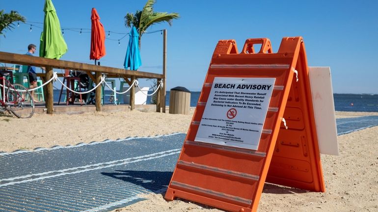 A total of 10 Suffolk County beaches were closed to bathing...