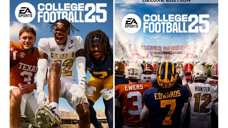 This combo of images provided by EA Sports, shows the...