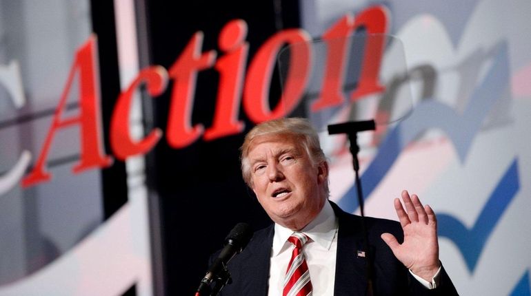 Republican presidential nominee Donald Trump speaks at the 11th annual...