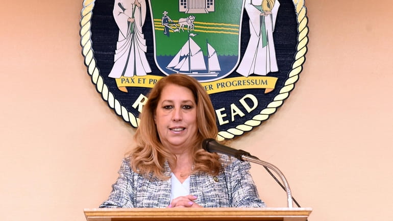 Riverhead Supervisor Yvette Aguiar, seen delivering the State of the Town...