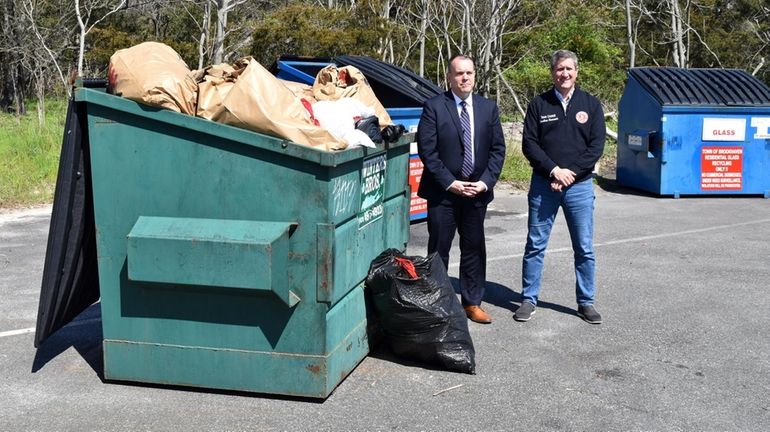 Brookhaven Supervisor Dan Panico, left, and Councilman Jonathan Kornreich next to...