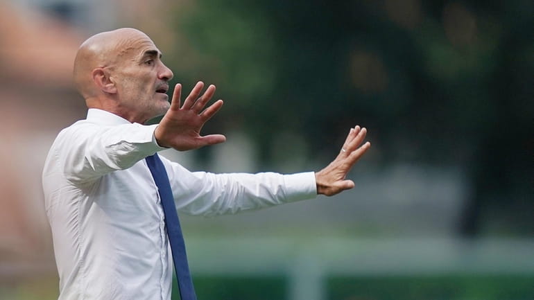 Paolo Montero gives instructions in Sassuolo, Italy, on June 2,...