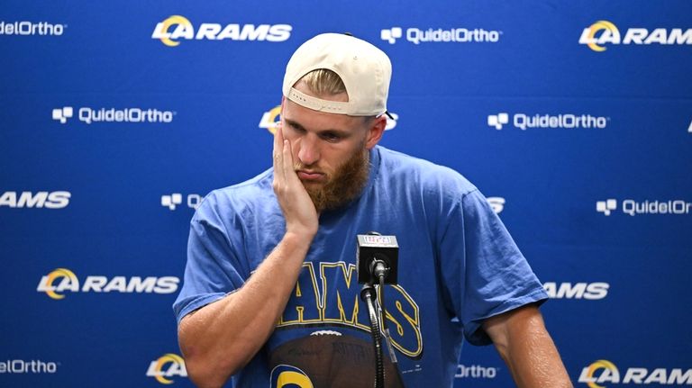 Los Angeles Rams wide receiver Cooper Kupp speaks to the...