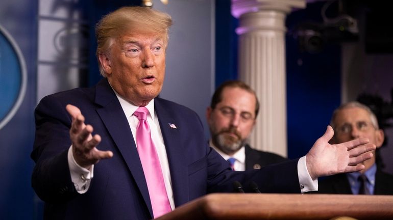 President Donald Trump with Department of Health and Human Services...