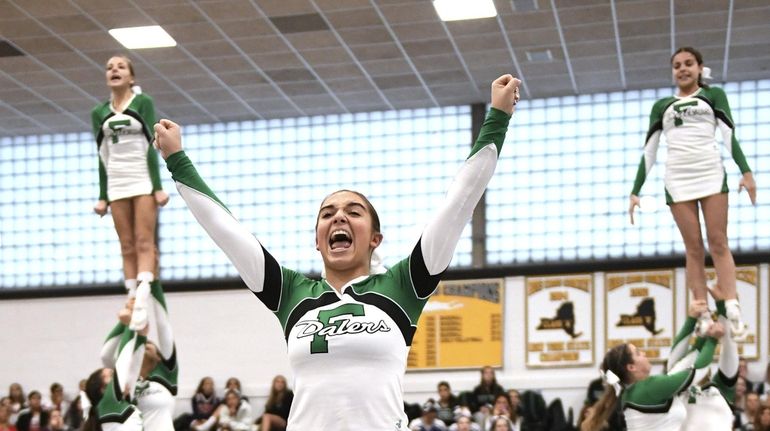 Farmingdale competes during a Nassau Cheerleading Competition on Saturday, Jan....