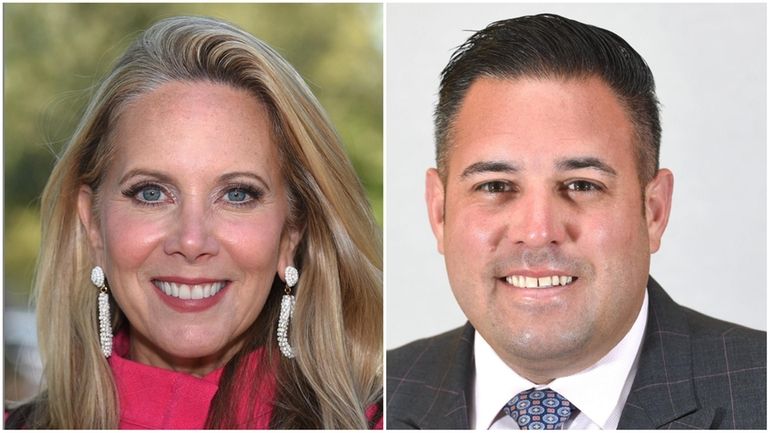 Democrat Laura Gillen and Republican incumbent Anthony D'Esposito are running in...