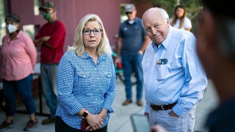 Rep. Liz Cheney (R-Wyo.) arrives, with her father, former Vice President...