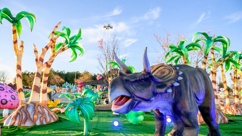 LuminoCity presents its Dino Safari at the Walt Whitman Shops in...