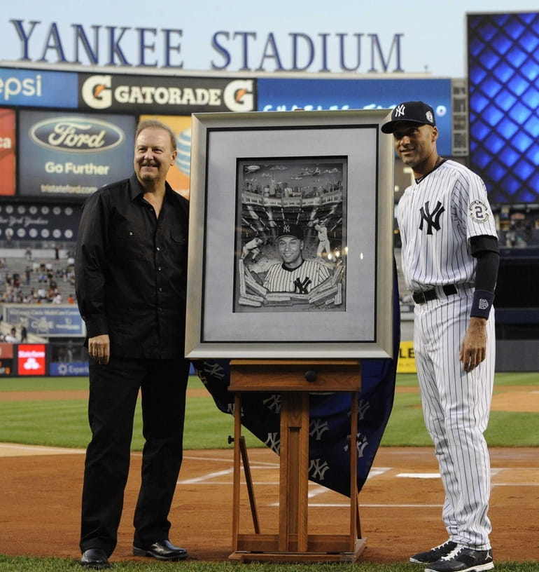 Rays present Derek Jeter with framed Don Zimmer jersey