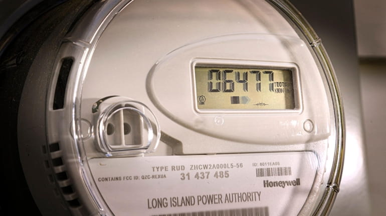 A LIPA smart meter, installed at a Suffolk home, is seen...