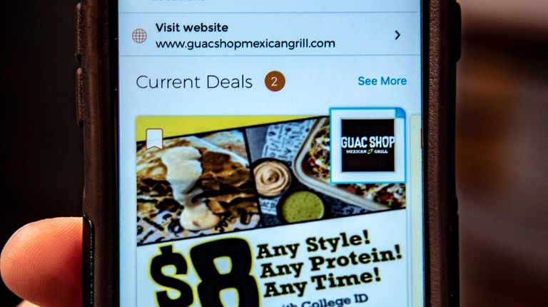 The app at Guac Shop Mexican Grill in Garden City...