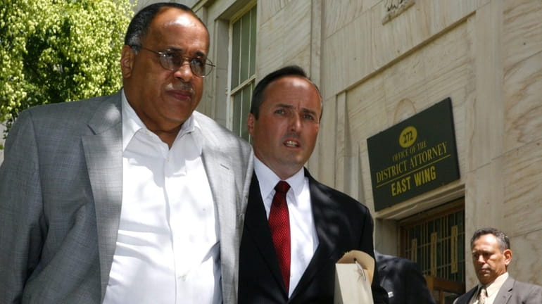 Former Nassau County Legislator Roger Corbin leaves the District Attorney's...