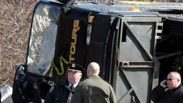 The scene of a deadly crash on the southbound New...