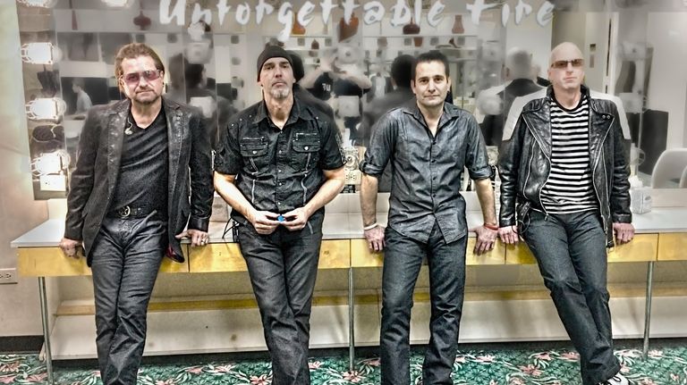 The current line-up of the U2 tribute band Unforgettable Fire,...