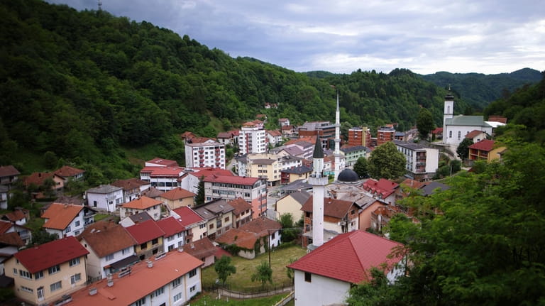 A general view of Srebrenica, Bosnia, Wednesday, May 22, 2024....