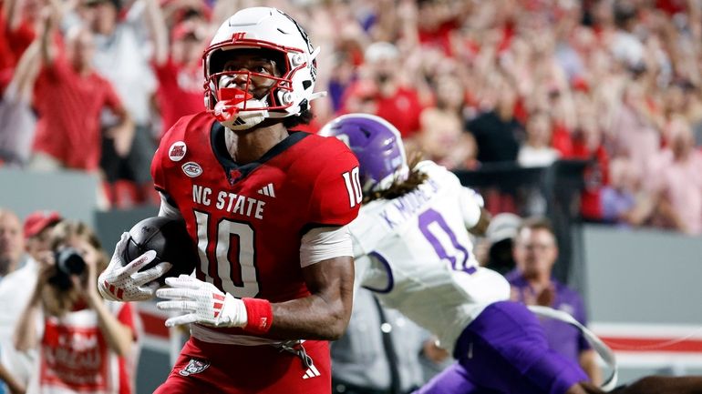 North Carolina State wide receiver Kevin Concepcion (10) looks toward...