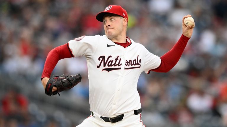 Washington Nationals starting pitcher Patrick Corbin throws during the fourth...