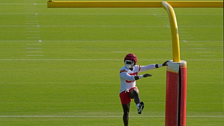 Kansas City Chiefs during NFL football training camp Thursday, July...