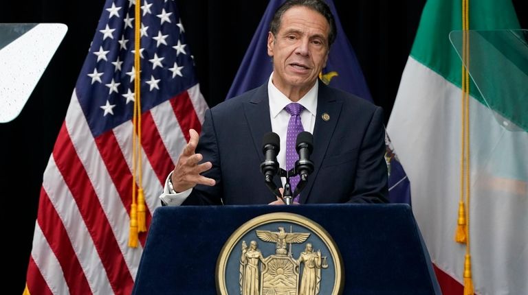 Gov. Andrew M. Cuomo speaks Monday at a ceremony to...