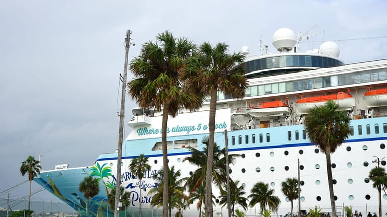 The Margaritaville at Sea Paradise docked in Grand Bahama. 