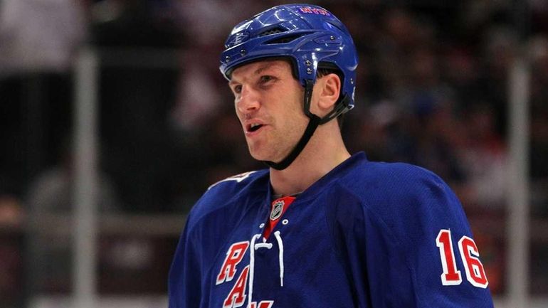 Sean Avery of the New York Rangers at Madison Square...