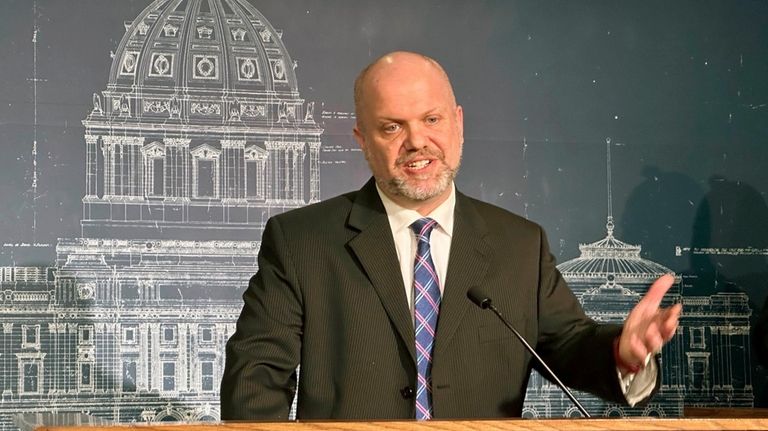 Democratic Minnesota State Rep. Mike Freiberg, of Golden Valley, speaks...