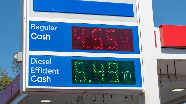 Prices posted at Exxon Station at 449 W. Jericho Turnpike...