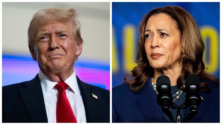 Former President Donald Trump, left, and Vice President Kamala Harris....