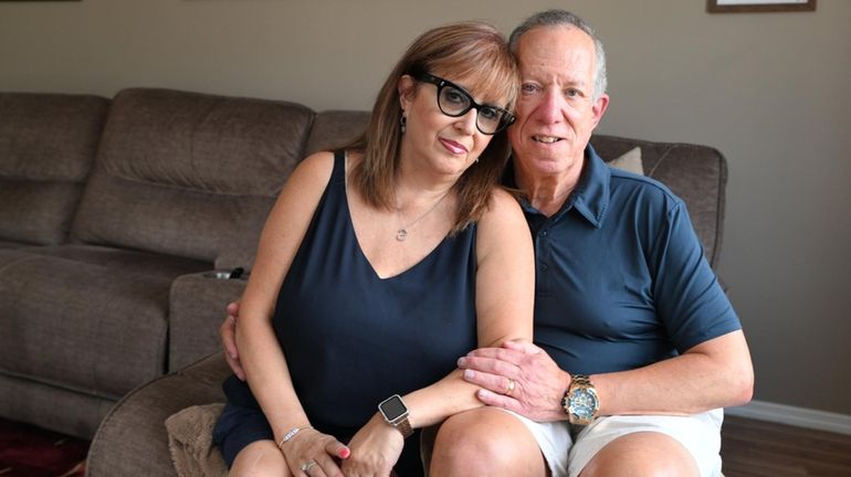 Sheryl and Ira Kleiner in their Middle Island home on Saturday....