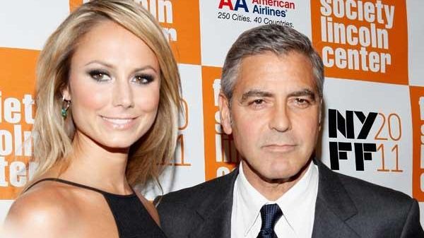 Stacy Keibler and actor George Clooney attend New York Film...