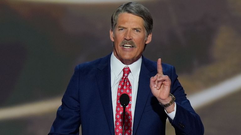 Eric Hovde speaks during the Republican National Convention, July 16,...