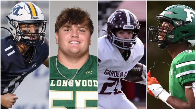 (From left) Joey Diesso of Massapequa, Clint Chichester of Longwood, Blake Cascadden of Garden...