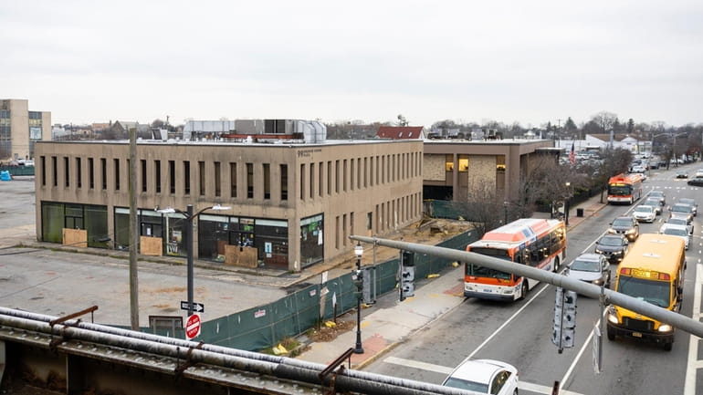 Buildings adjacent to the Hicksville LIRR station are to be...
