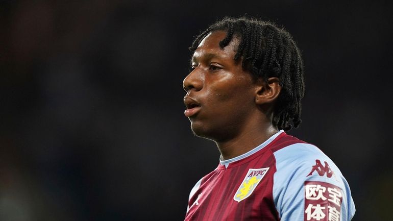 Aston Villa's Jaden Philogene-Bidace during the Carabao Cup third round...