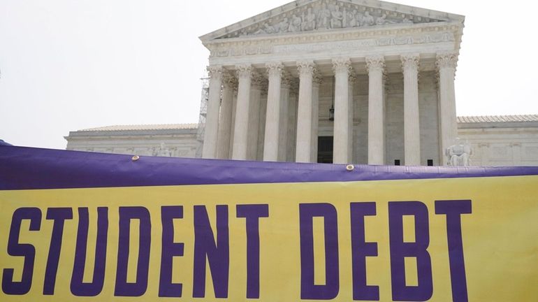 A sign outside the Supreme Court on June 30, 2023. The...