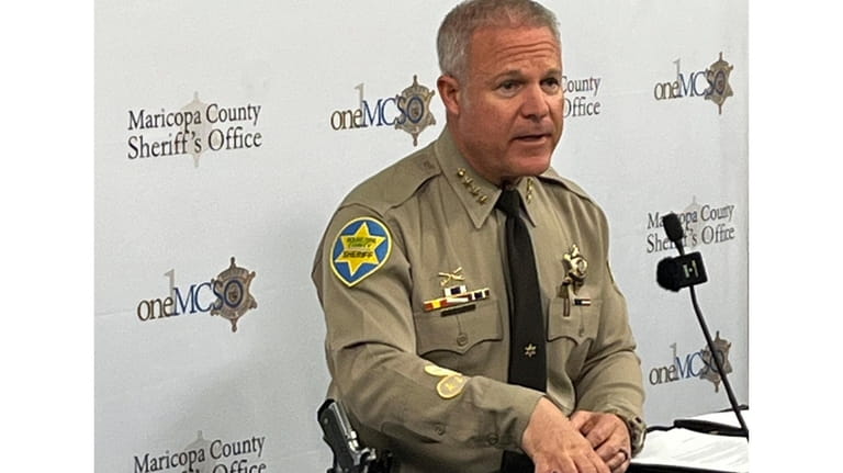 Sheriff Russ Skinner speaks at a news conference on Feb....