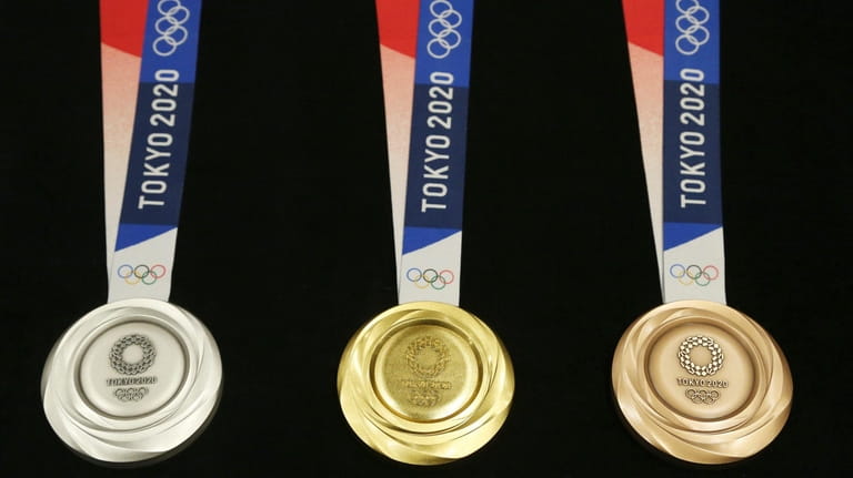 Tokyo 2020 Olympic medals are unveiled during a One Year...