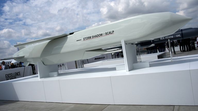 The Storm Shadow cruise missile is on display during the...