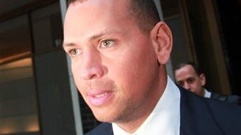 Alex Rodriguez leaves the offices of Major League Baseball in...