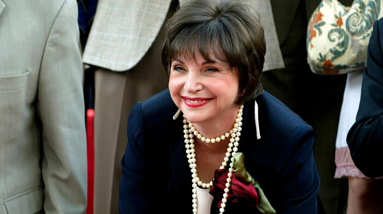 Actress Cindy Williams smiles as she receives her star on...