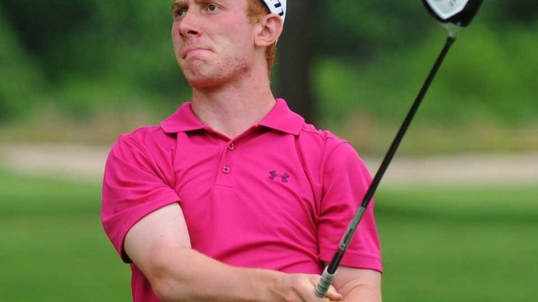 Matt Lowe of Farmingdale tees off on the ninth Hole...