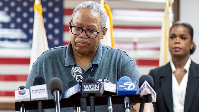 Dorval Carter Jr. President of the Chicago Transit Authority speaks...