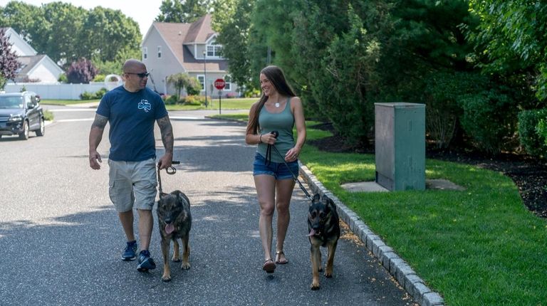 It's off the couch and out for an off-duty stroll for...