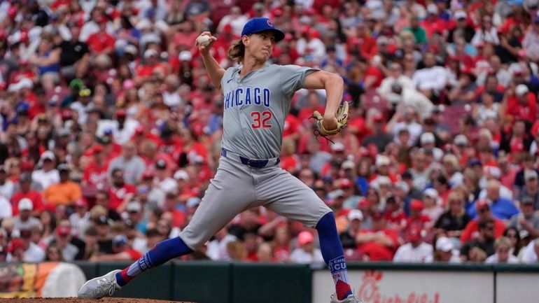 Chicago Cubs starting pitcher Ben Brown delivers during the second...