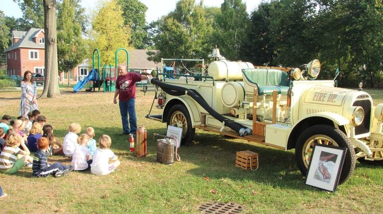 In Garden City, Phil Huntington of Seaford shows Locust Primary...