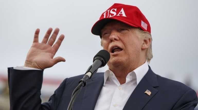 President-elect Donald Trump speaks during a rally at Ladd-Peebles Stadium...