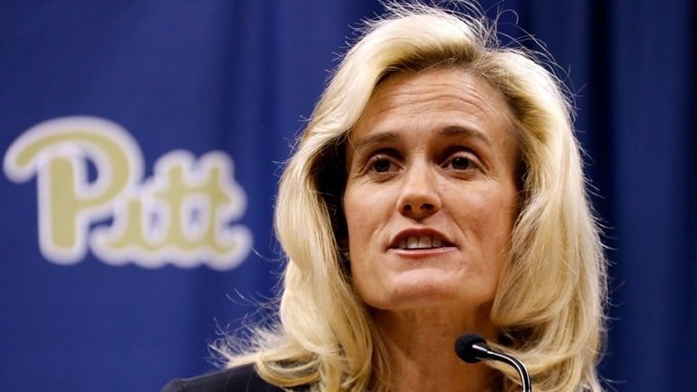 In this March 20, 2017, file photo, Heather Lyke makes...