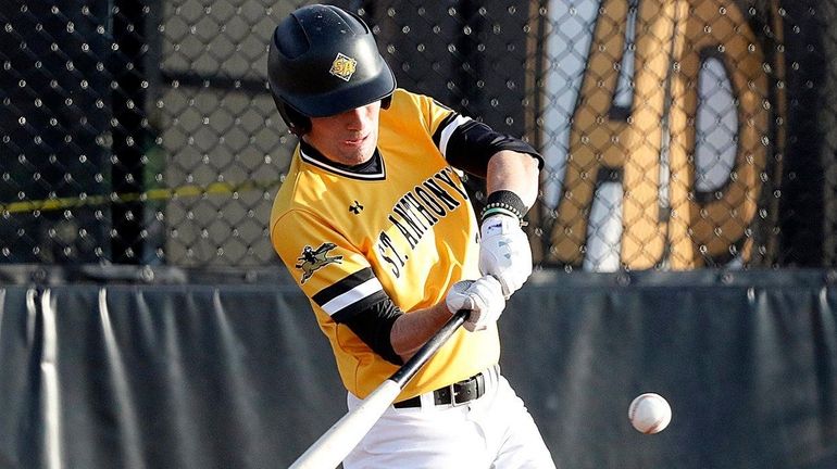 St. Anthony's Jordan Rose hits a single to leftfield against...